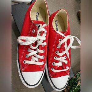 Converse Classic Red Sneakers with White Accents(unisex)
